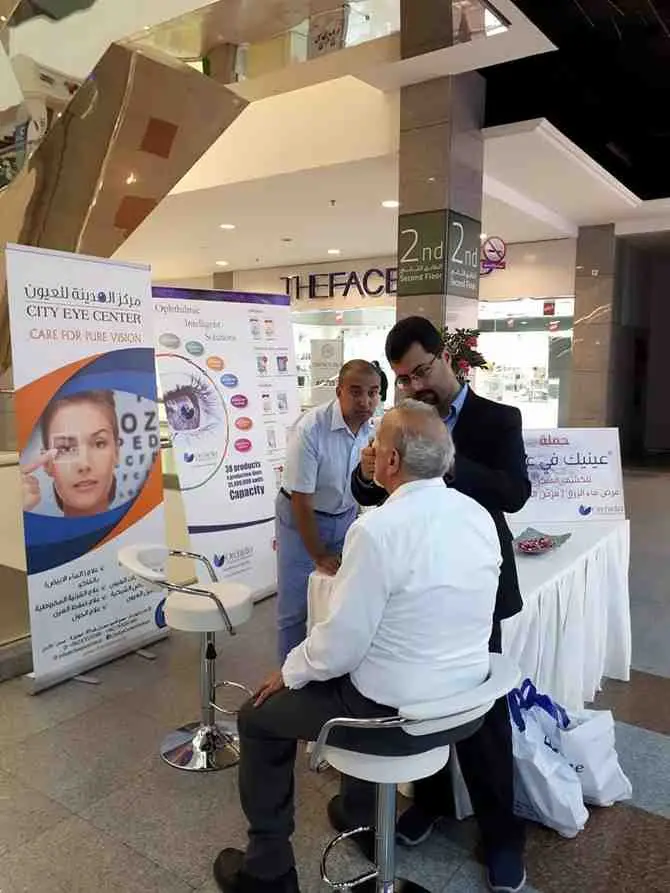 patient screening campaign at Macca mall in Amman for detecting patients with Glaucoma